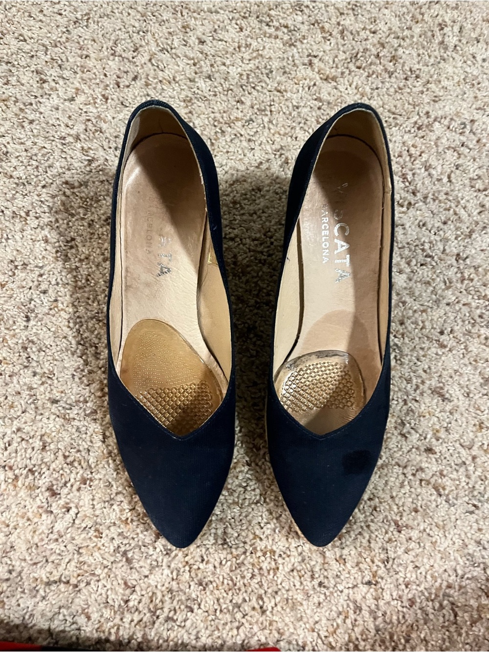 Viscera Marquesa Canvas Wedge Pumps - Navy Blue